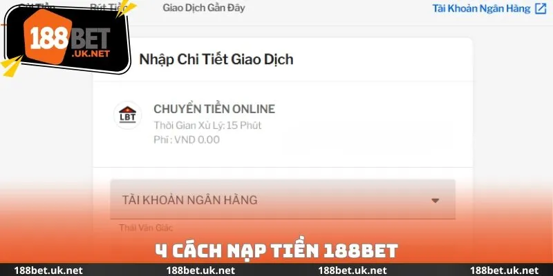 4 cách nạp tiền 188bet