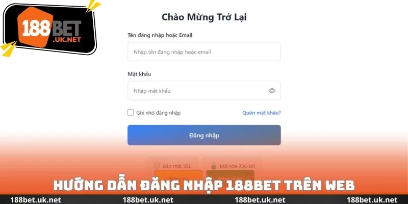 Hướng dẫn đăng nhập 188bet trên web